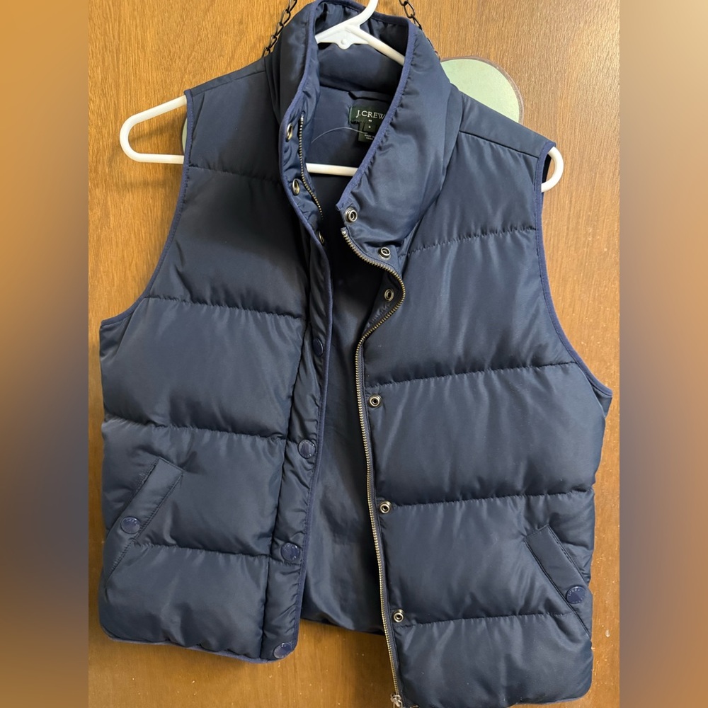 J. Crew Dark Blue Puffer Vest